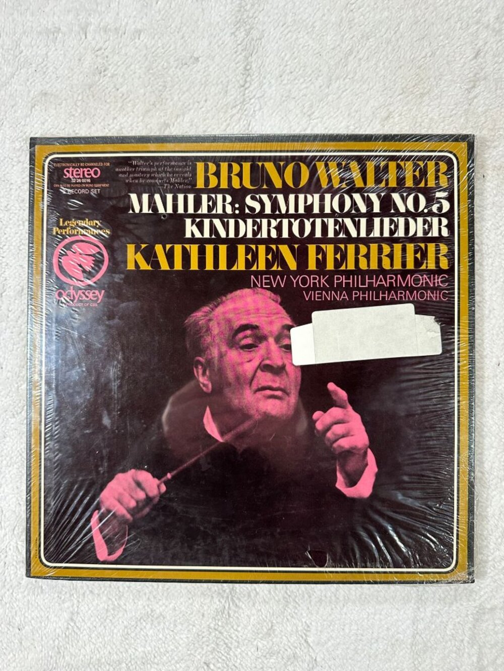 Bruno Walter Mahler Symphony No. 5 & Kindertotenlieder LP Set Odyssey
